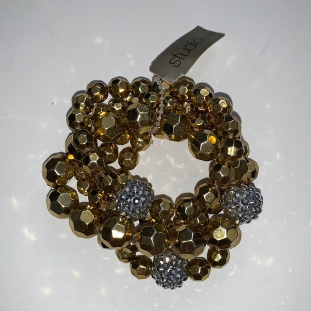 Studio S Chunky Beaded Bracelet- Gold & Silver‎